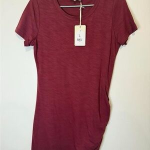 LA MIEL Red Fitted Short Sleeve Dress